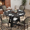 thumbnail image 6 of 47-Inch Round Dining Table for 4 with Wooden Pedestal Base, Circle Kitchen Table for Dining Room or Living Room, 6 of 8