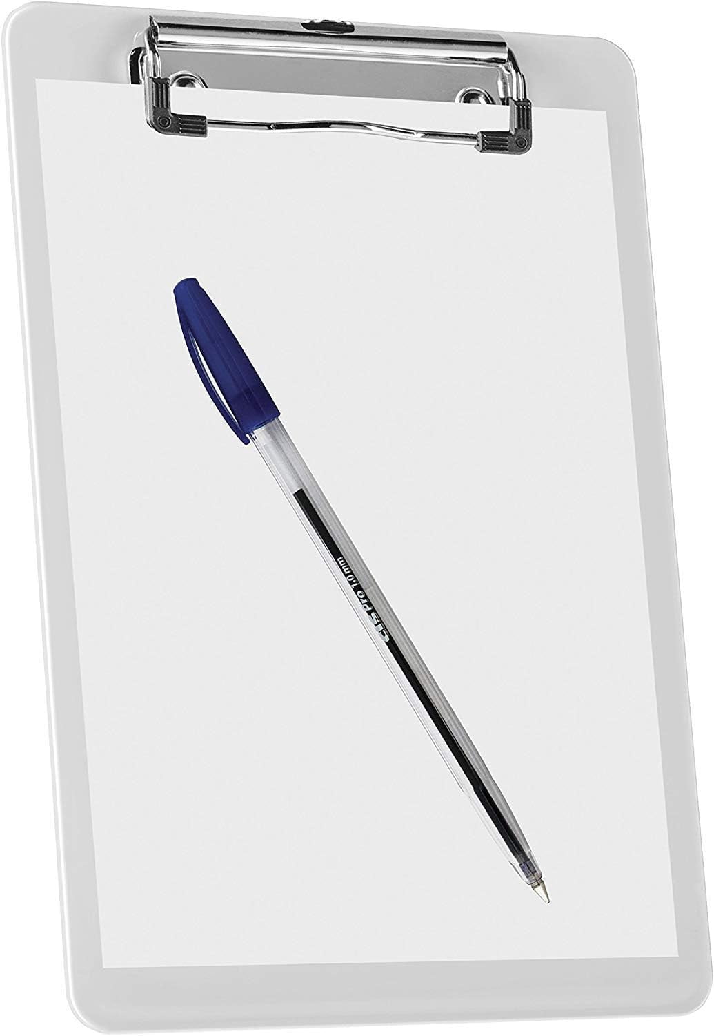 Acrimet Clipboard Memo Size A5 (9 1/4” x 6 5/16”) Low Profile Clip (Plastic) (Clear Crystal Color) (6 Pack)