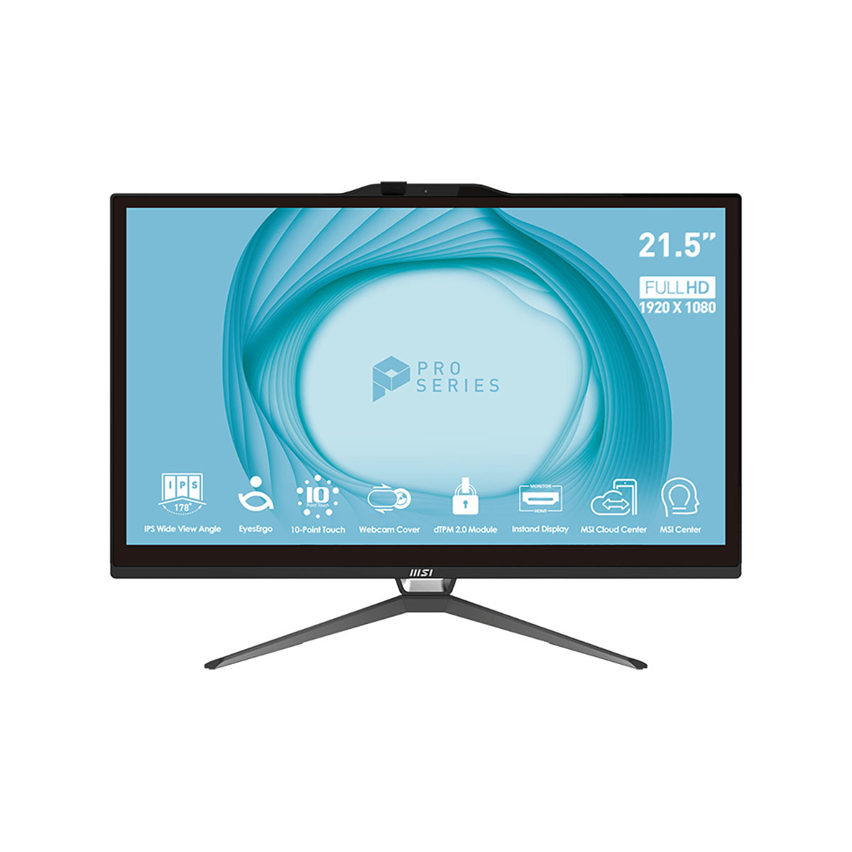 MSI PRO AP222T 13M-276 21.5" Full HD All-In-One Touchscreen Desktop Computer, Intel Core i5-13400 2.5GHz, 8GB RAM, 512GB SSD, Windows 11 Pro, Black