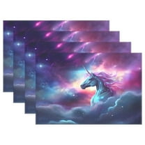 Ryvnso Placemats Set of 4 Unicorn in Sky Dining Mats Heat-Resistant Non-Slip Washable Table Mat