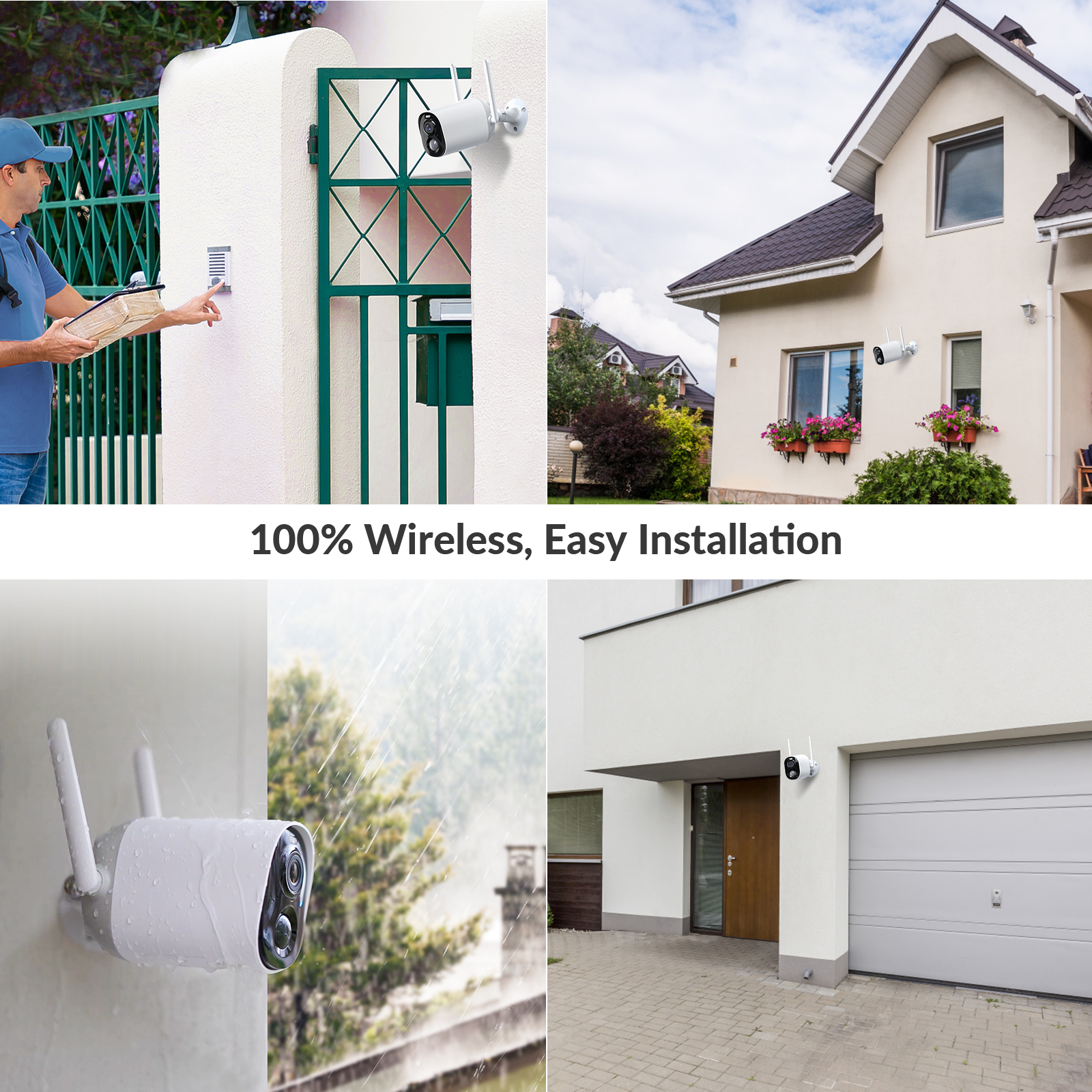 Netvue Solar Outdoor Security Camera Wireless Home Surveillance Camera - Only for 2.4GHz Wifi
