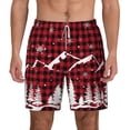 thumbnail image 3 of Uemuo Christmas Tree Buffalo Plaid Pattern Mens Swim Trunks Quick Dry Board Shorts with Mesh Lining, Stretch Beach Shorts Quick Dry No-Chafing Board Shorts-Large, 3 of 9