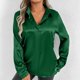 thumbnail image 3 of Vestido blusa de satén con cuello en V para mujer tallas grandes - Top túnica informal de manga larga - Conjunto de color liso para primavera y otoño - Tallas S-XL, 3 of 8
