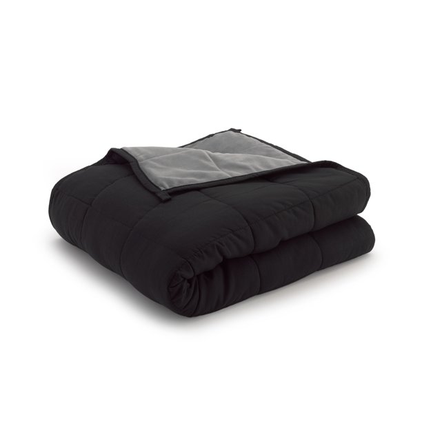Ella Jayne Reversible 48"x72" Weighted Blanket Grey/Black 12lb