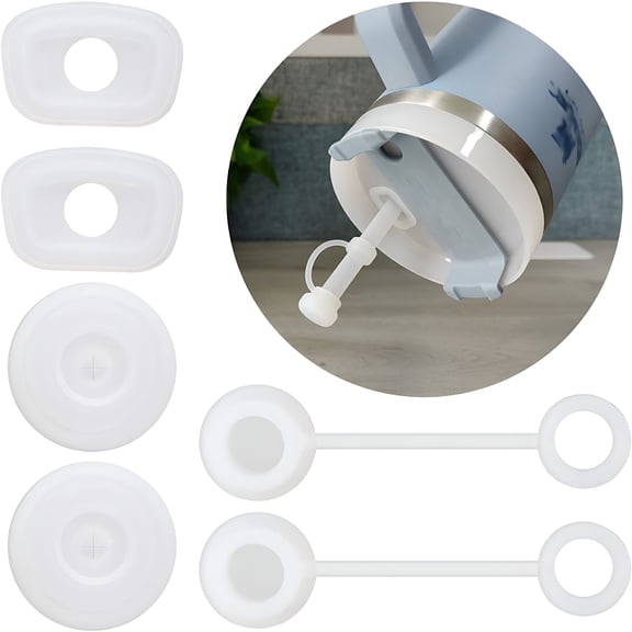 ACDANC Silicone Spill Proof Stopper Set Of 3,Compatible With Cup 1.0 40Oz/30Oz,Tumbler Accessories (White)