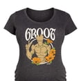 thumbnail image 3 of Marvel Guardians of the Galaxy - Groot Peace Flowers - Maternity Scoop Neck Graphic T-Shirt, 3 of 5