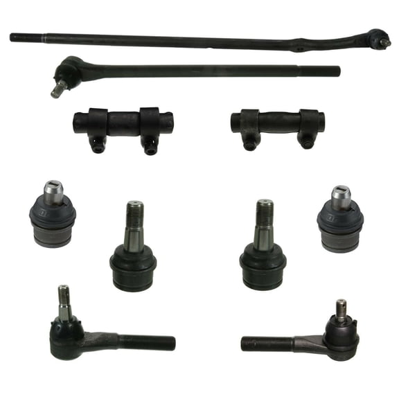 10 Pc Suspension Kit Inner & Outer Tie Rdd Ends Adjusting Sleeves Upper & Lower Ball Joints