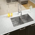 thumbnail image 3 of MR Direct 3322D 16 Gauge Undermount Stainless Steel 32 in. Double Bowl Kitchen Sink Ensemble, 3 of 7