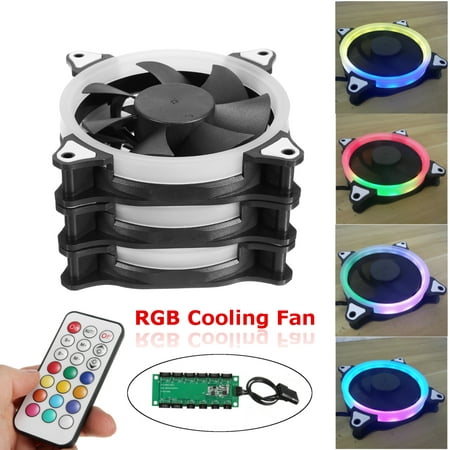 3-Pack 120mm LED Computer Case PC Cooling Fan Radiators RGB Adjustable Cooler For Computer PC Cases +Controller +IR Remote