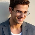 thumbnail image 3 of Joopin Blue Light Blocking Glasses Women/Men, Fashion Round Eyeglasses Frames UV Ray Filter Computer Gaming Glasses (Silver Frame/Transparent Lens), 3 of 9