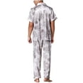 thumbnail image 3 of uublik Men Pajamas Sets Adults Comfy Sleepwear Short Sleeve Pjs Set Soft 2 Piece Lounge Set Cozy Nightwear with Pockets, Gray, 3 of 3