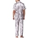 thumbnail image 3 of Pijamas de manga corta para hombre, informales, con cuello vuelto, para estar en casa, 3 of 3