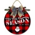 thumbnail image 1 of Eveokoki 12" Tis The Season to Be Merry Sign Christmas Welcome Sign for Front Door Round Wooden Hanging Wreaths for Porch Home Wall Decor Farmhouse Christmas Holiday Decoration Outdoor Indoor, 1 of 5