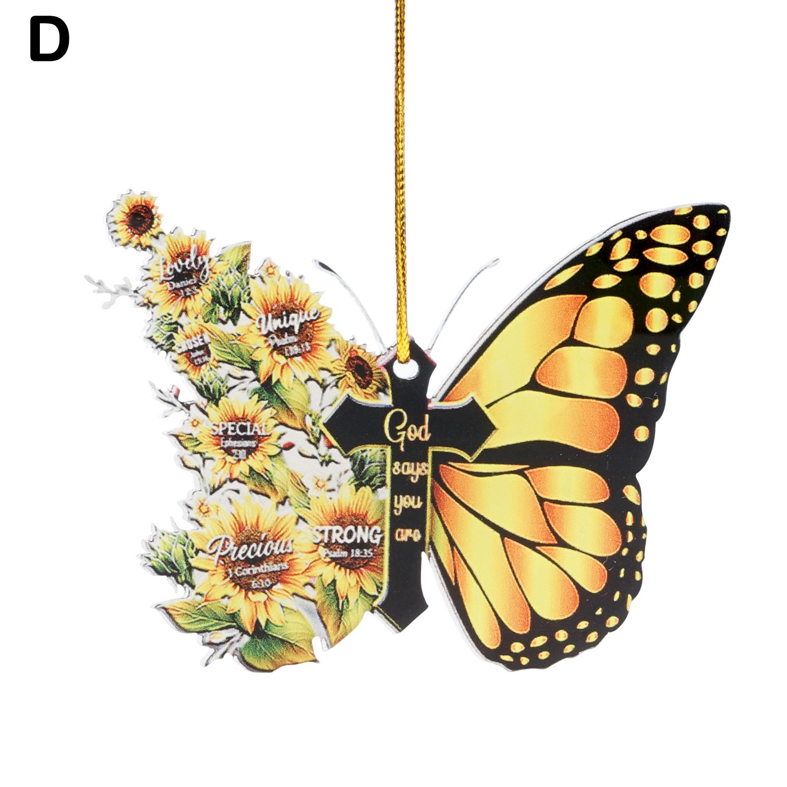 Butterfly Cross Hanging Decoration for Car Sunflower Butterfly Car