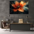 thumbnail image 6 of Mudket Framed Canvas Wall Art Ready to Hang, Orange Red Flower Print, Abstract Floral Wall Decor Canvas Artwork for Bedroom Living Room Office, Warm Tone Botanical Pictures - 12"L x 8"W, 6 of 10