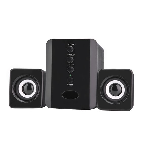 Combination Speaker with Bass Subwoofer, USB 2.1 Wired, Superior Sound Quality, Independent Treble and Bass Adjustment, Lightweight and Portable for Phone Laptop PC