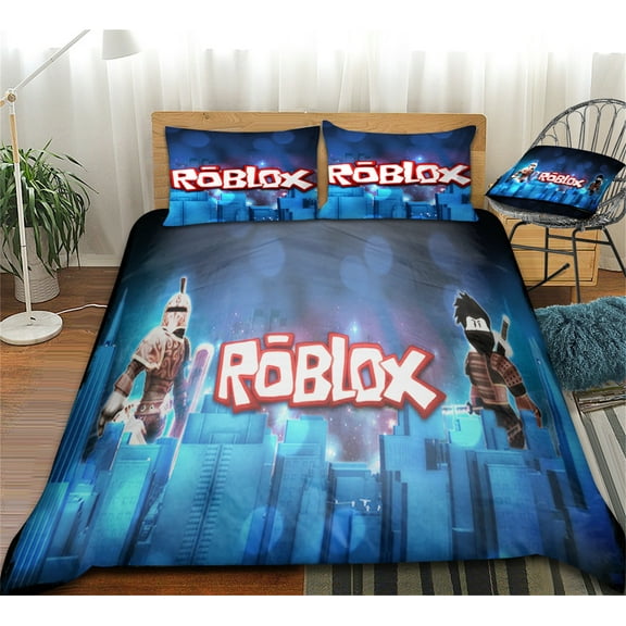 3 Pieces Roblox Duvet Cover Sets 3D Game Comforter Cover Soft and Breathable Bedding Sets for Bedroom Decor