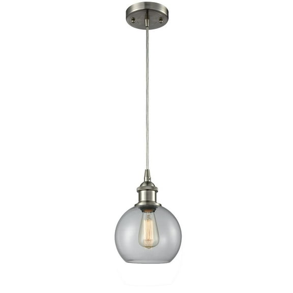 Innovations 1-LT LED Athens 8" Mini Pendant - Brushed Satin Nickel - 516-1P-SN-G122-LED