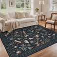 thumbnail image 2 of Alfombra BESBLEE con estampado floral de 160 x 200 cm, lavable a máquina, 2 of 7