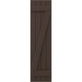thumbnail image 5 of Ekena Millwork 14"W x 59"H Americraft Four Board (2 Batten) Exterior Real Wood Joined Board-n-Batten Shutters w/ Z-Bar (Per Pair), Raisin Brown, 5 of 10