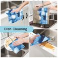 thumbnail image 2 of Yayeee 6 Pack Kitchen Dish Cloths for Washing Dishes Soft Absorbent Microfiber Towels, Blue Pattern, 2 of 9