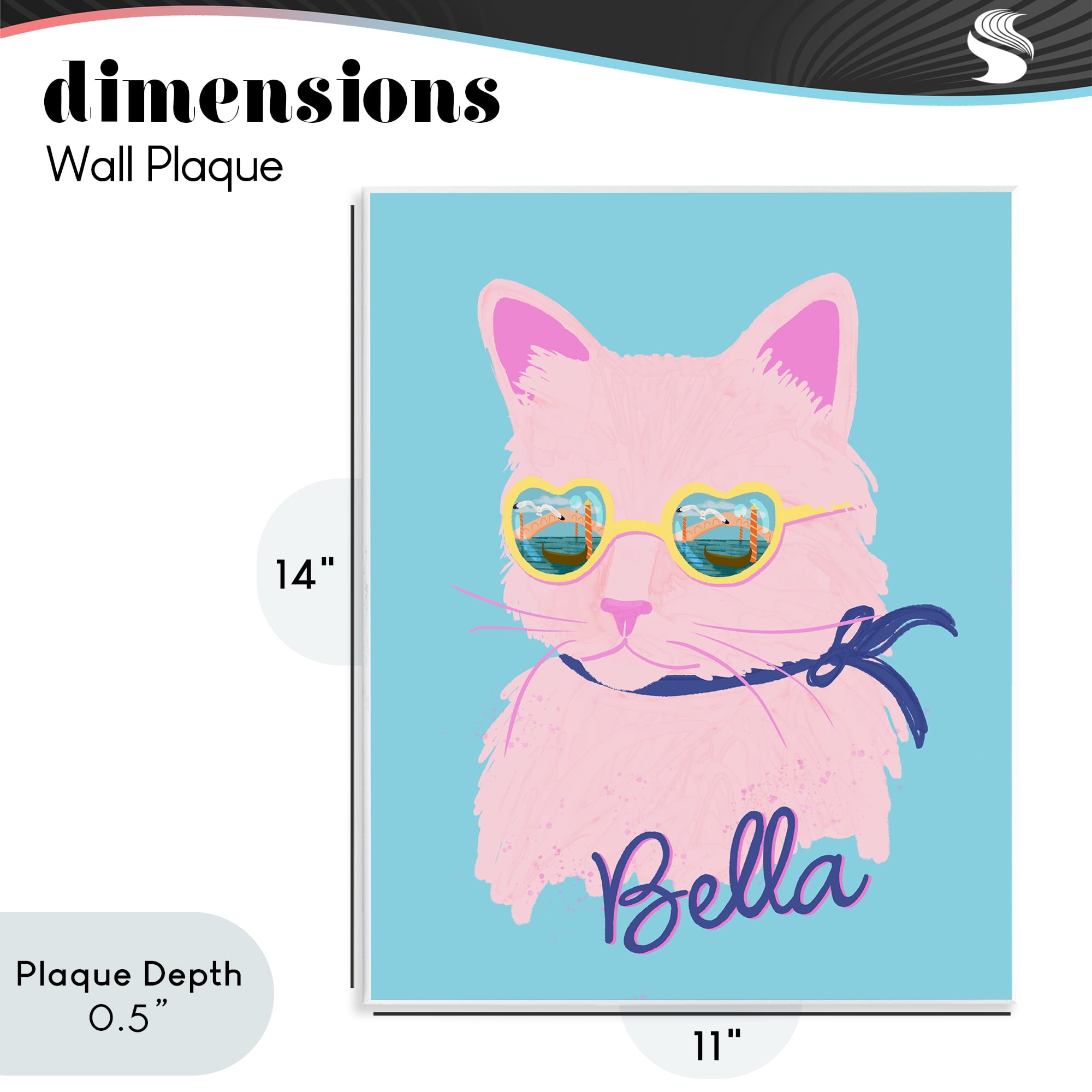 Stupell Industries Cool Cat Bella Wall Plaque Art, design by Steffanie Pisula
