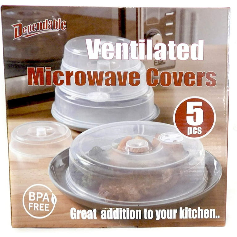 Vented Microwave Plate Covers, Set of 5