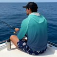 thumbnail image 4 of Bulopur Men’s Fishing Sun Hoodie with Mask, UPF 50+ UV Protection Long Sleeve Shirt, Lightweight Quick Dry Top with Teal to Navy Gradient Print for Boating, Hiking and Travel, 4 of 8