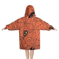 thumbnail image 2 of Halloween Spider Web Silhouette Pattern Blanket Hoodies for Kids 6-13YR Oversize Wearable Blanket Hoodies for Boys Girls Teens, 2 of 7