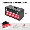 thumbnail image 2 of DNA Motoring TOOLS-00408 20" 2 Drawers Sturdy Durable Flat Top Steel Portable Hand Carry Multiple Storage Tool Storage Box Red, 2 of 7