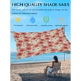 thumbnail image 3 of Spring Florals Sun Shade Sail 14' x 18', Red White Floral Vintage Water Ink Painting Rectangle Outdoor Sunshade Canopy, Waterproof UV Block Patio Covers for Garden Yard Beach, 3 of 9