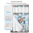 thumbnail image 2 of No Hook Shower Curtains with Snap-in Liner Set, Sea Turtle Waterproof Hotel Style Bathroom Shower Curtain, Summer Beach Coastal Nautical Coral Blue Red Mesh Top Window Bath Curtains 60''x72'', 2 of 6