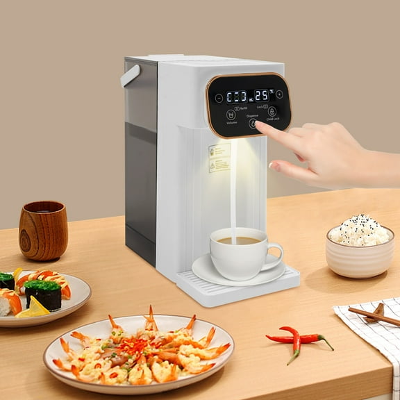 Instant Hot Water Dispenser, 3L Electric Countertop Hot Water Dispenser with 12 Tem Control & 8 Adjustable Volume, 1500W White Compact Instant Boiler Maker with Touch Screen for Home, Office