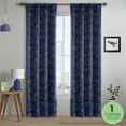 thumbnail image 2 of (2 pack) Your Zone Blackout Curtain Panel with Glow in the Dark Print, 1 Panel, Dinosaur Blue, 37" W x 95" L, 2 of 7