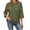 Army Green, variant on Women's Crew Neck 3/4 Sleeve Open Back Tie Cutout Blouse Casual Relaxed Fit Everyday Summer Top