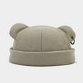 thumbnail image 2 of Fall Winter Hats For Women Men Street Fashion Bear Ear Hop Hat Warm Thickened Cap Unisex Brimless Cap, 2 of 3