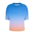 thumbnail image 6 of Oversized Tshirts T Shirts for Women Short Sleeve Gradient Color Summer Tops Chest Pocket Round Neck Loose Tees (S, Khaki), 6 of 7