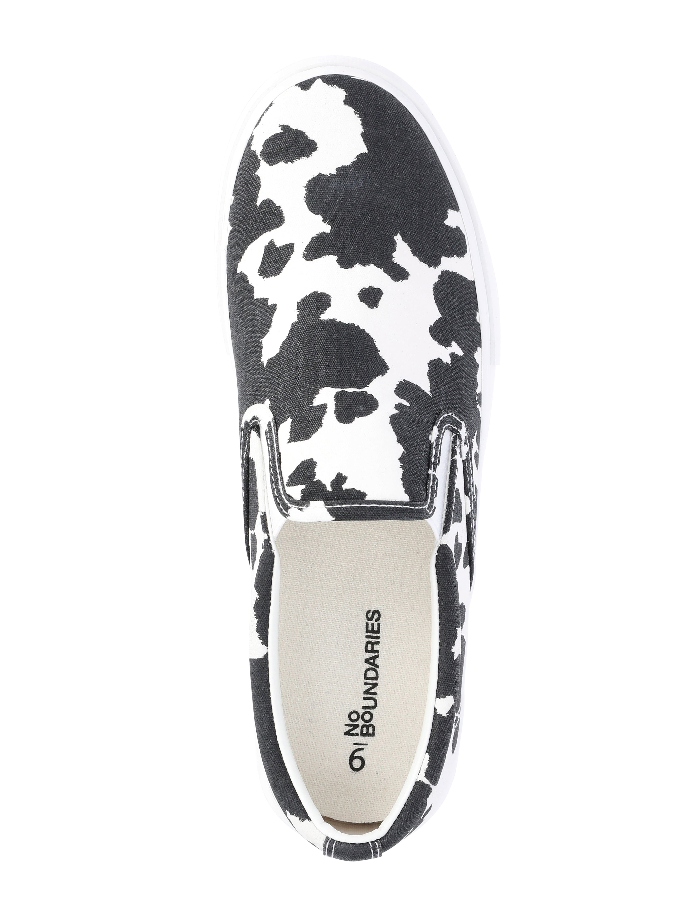 No Boundaries Twin Gore Canvas Slip On Sneakers, Wide Width Available, Women's