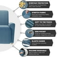thumbnail image 4 of Zenna Home Simply Fit 4-Piece Steps Stretch Recliner Slipcover, Slate, 4 of 7