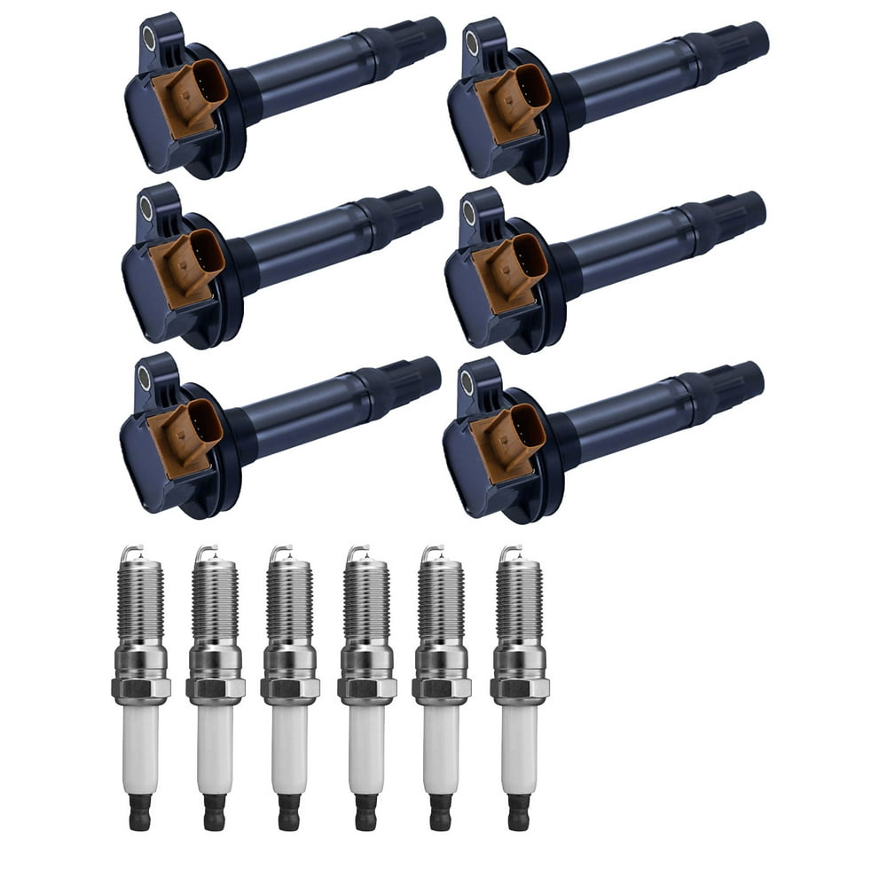 Set of 6 Ignition Coils and 6 ISA Spark Plugs Compatible with 20152017