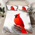 thumbnail image 2 of Manfei Xmas Red Sparrow 4 Pieces Queen Sheet Sets for Teens Children Kids,Christmas Cardinal Bird Ultra Soft Flat Sheet,Happy New Year Queen Fitted Sheet,Ultra Soft Home Decor, 2 of 7