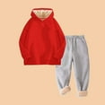 thumbnail image 2 of KAUOD Kids Fleece-Lined Hoodi𝐞s Set 2 Piece Thick Warm Joggers Sweatpants Sweatsuits Boys Girls Winter Padded Tracksuits, 2 of 6