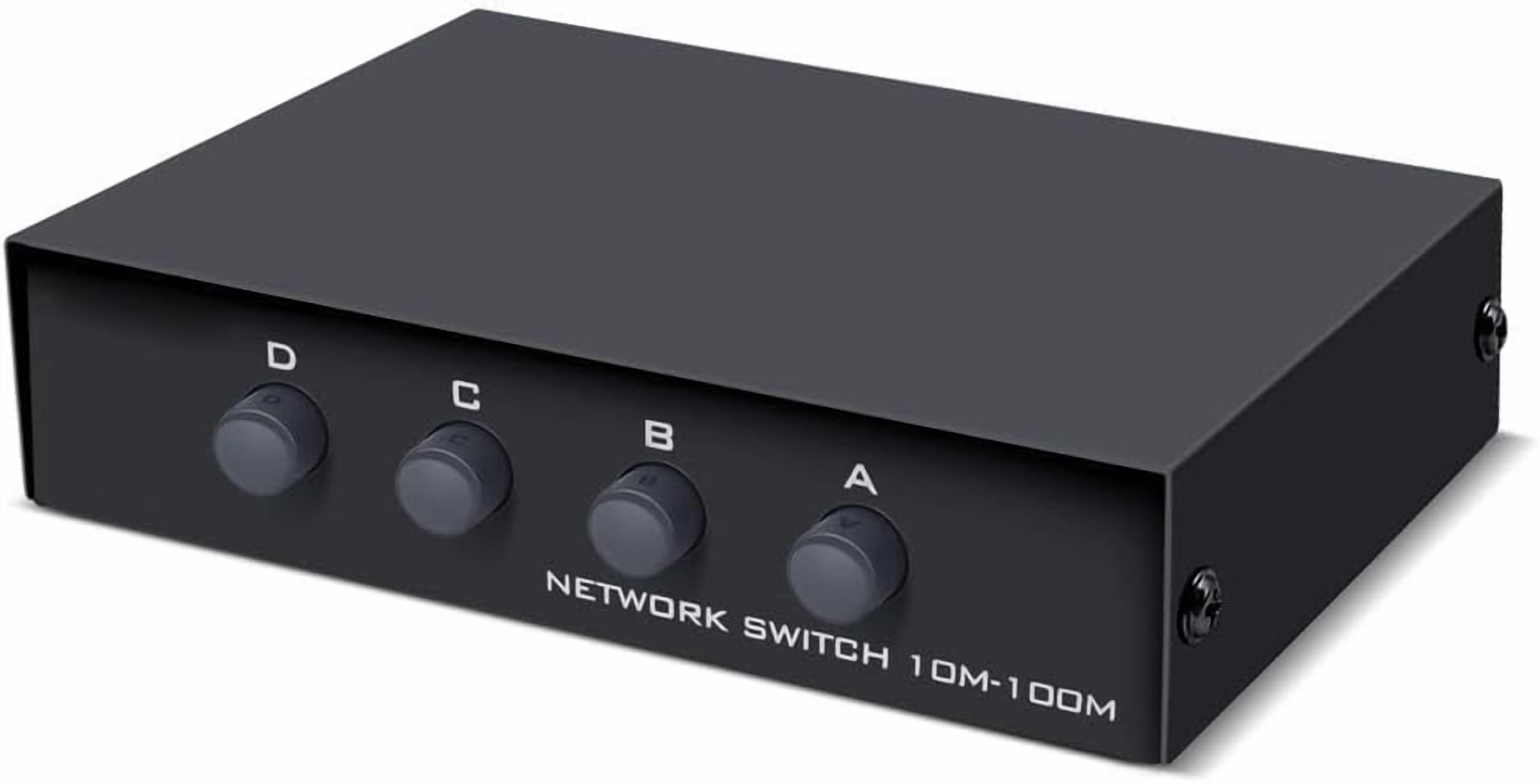 4 Port Way 8P8C RJ45 Network Ethernet Splitter Manual ABCD Sharing Switch Box,4 Ports Network Switch Splitter Selector Hub 4-in 1-Out or 1-in 4-Out