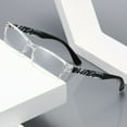 thumbnail image 2 of 1 Pair Womens Slim Rectangle Half Frame Blue Light Blocking Reading Glasses Readers +1.00, 2 of 6