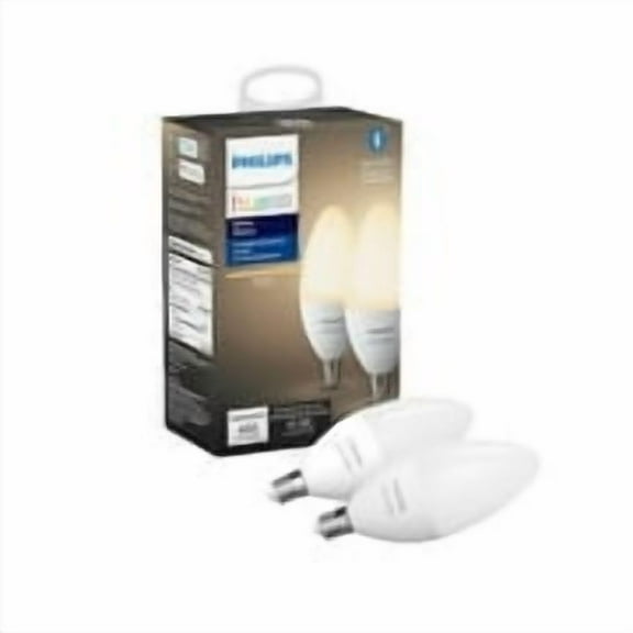Philips Hue E12 Bluetooth Smart LED Decorative Candle Bulb, 2-Pack, White 5.5 Watt
