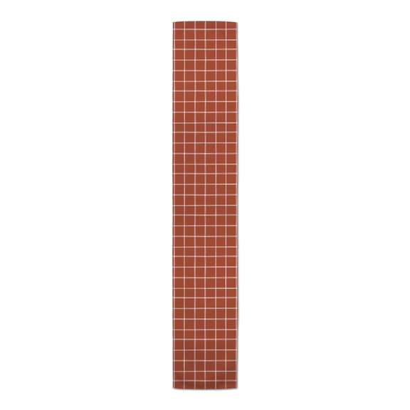 Creative Products Hand Drawn Plaid Rust 16x90 Poly Twill Table Runner