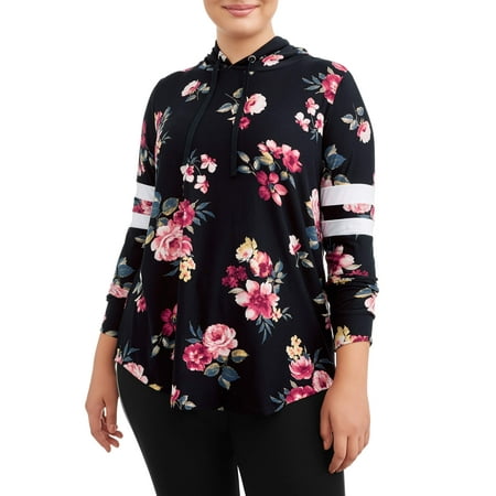 Juniors' Plus Size Printed Pullover Hoodie