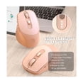 thumbnail image 2 of Mouse Inalámbrico Silencioso Ergonómico Mouse Bluetooth/2.4g Rosa pálido, 2 of 5
