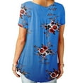 thumbnail image 2 of Blouses d'Été Florales Col en V Amples Tunique T-Shirts, 2 of 2