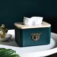 thumbnail image 3 of Caja de servilletas de cabeza de ciervo estéreo retro para cocina (verde) Afortunado Sencillez, 3 of 5